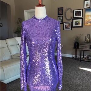 Fashion Nova Purple Sequin Blouse